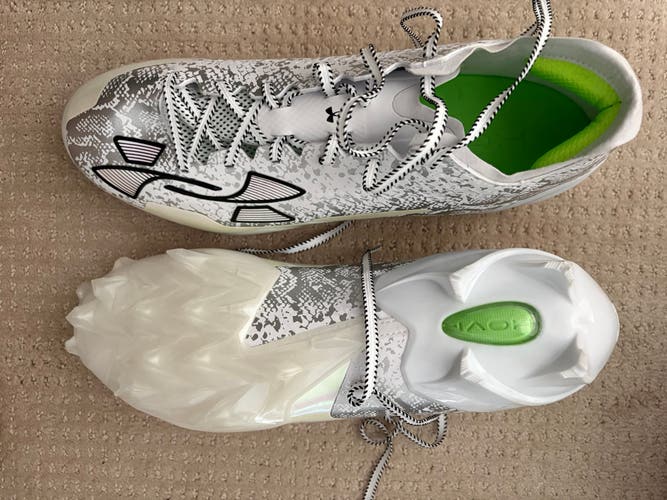White Men's Size M 12.0 (W 13.0) Adult Under Armour Blur Low Top (New) (Unreleased Cleat)