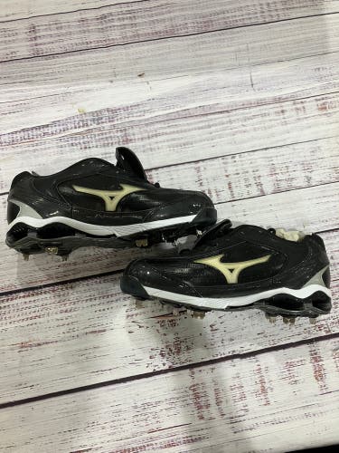 Black Mizuno 9 Spike Metal Cleats I Size 9.5 (New)