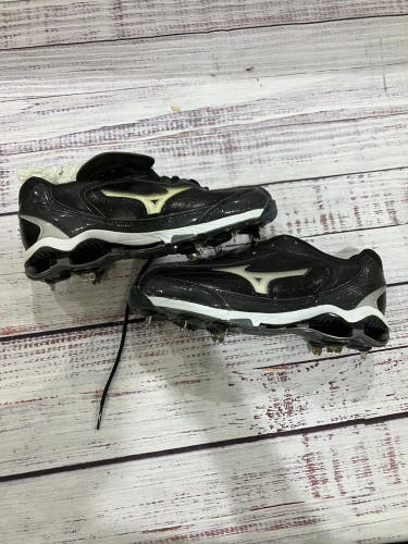 Black Mizuno 9 Spike Metal Cleats I Size 9 (New)