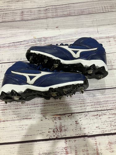 Blue Mizuno Vintage Mid G5 Metal Cleats I Size 10 (New)