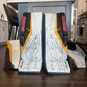 33 + 1.5” Vaughn SLR4 Pro Carbon Regular Goalie pads and glove with Bauer blocker.