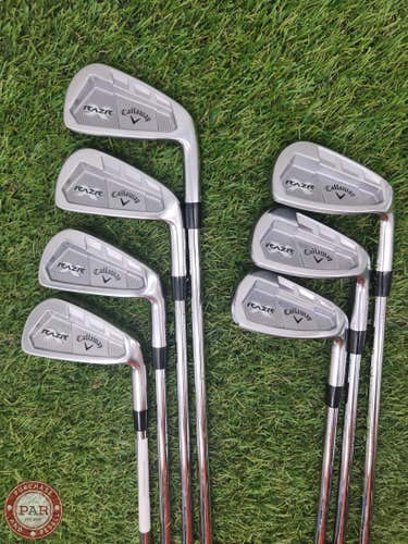 2011 CALLAWAY RAZR X FORGED IRON SET 4-PW REG PROJECTX LZ 115G VERYGOOD