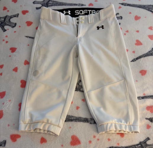 White Kid's Medium Youth Under Armour Game Pants (Used)