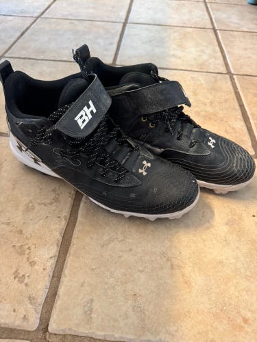 Black Men's Size M 10.5 (W 11.5) Under Armour Harper 7 Molded Cleats (Used)