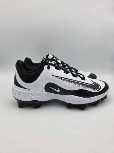 Nike Alpha Huarache Elite 4 Low MCS Baseball Cleats White Mens Sz 10 FD6255-108