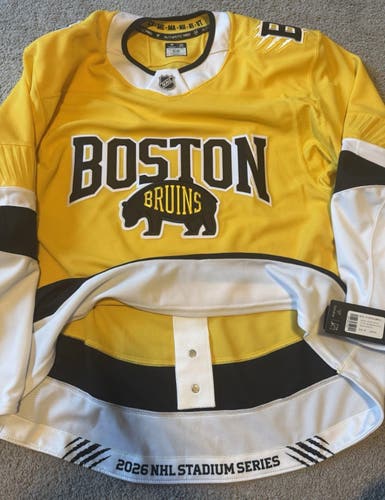 NWT Boston Bruins Pro Authentic MIC NHL Jersey FAP 2026 Stadium Series 58 Blank
