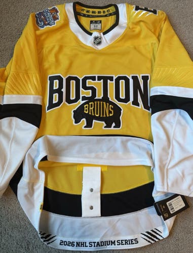 NWT Boston Bruins Pro Authentic MIC NHL Jersey FAP 2026 Stadium Series 52 Blank