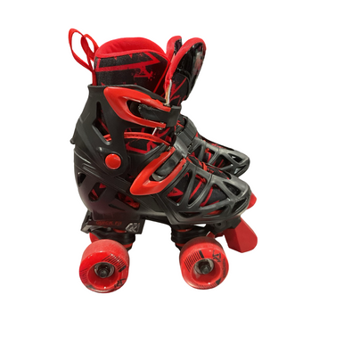 Used RollerDerby BLK/RED SKATES Junior Roller Quad Skates Red Adjustable 11834-S000050721