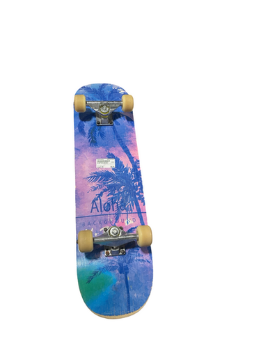 Used ALOHA BACKGROUND Complete Skateboard Royal Blue 8" 11834-S000050658