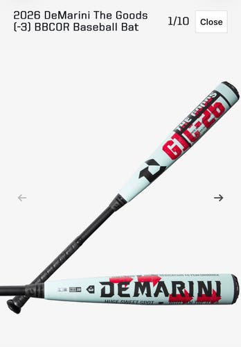 2026 DeMarini The Goods Hybrid BBCOR Certified Bat (-3) 29 oz 32" (New)