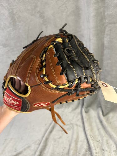 Brown Rawlings Sandlot RH Catcher's Baseball Glove 33" (Used)