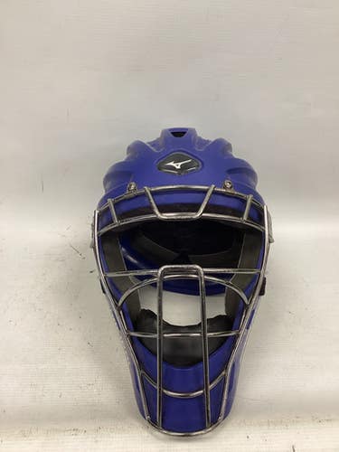 Used Mizuno SAMURAI Catchers Helmet w/Mask Navy Blue One Size 11851-S000046527