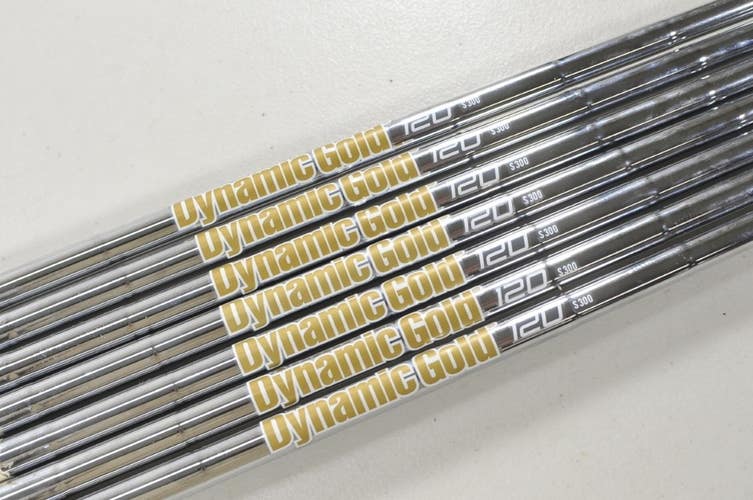 True Temper Dynamic Gold S300 Stiff Flex 7pc Iron Shaft Set .355 Steel # 217884