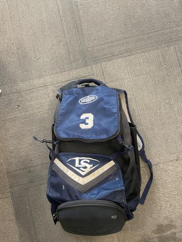Used Louisville Slugger 2 BAT BACKPACK BB/SB Player Backpack Navy Blue 11614-S000236368