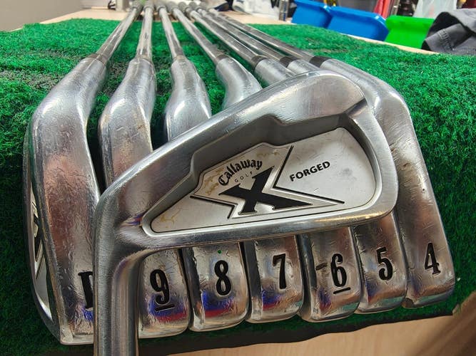 Callaway 2007 X-Forged Iron Set 3-PW Stiff Flex Project X 6.0 Left Handed Nice