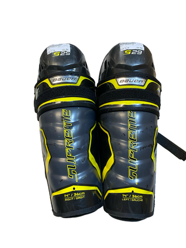 Used Bauer SUPREME S25 Senior Shin Guards Black 14" 11706-S000377156
