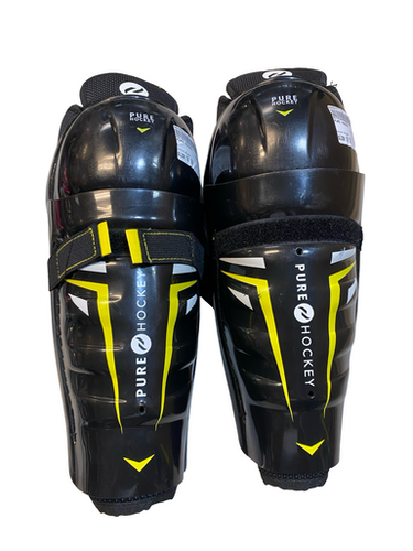 Used PURE HOCKEY Youth Shin Guards Black 10" 11706-S000377112