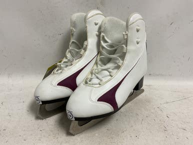 Used WinnWell Womens Softboot Figure Skates White And Purple Senior 10 11855-S000203460