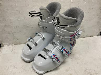 Used Rossignol FUN GIRL Girls DH Ski Boot White 225 MP - J04.5 - W5.5 11855-S000203431