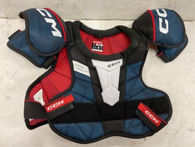 Used CCM NEXT Junior Shoulder Pads Navy Blue And Red MD 11855-S000203403