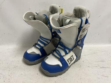 Used DC Shoes 303146 Mens Snowboard Boots White And Royal Blue Senior 11 11855-S000203549