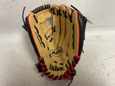 Used Wilson A550 A05RB19D111 Baseball Glove RH Throw Black And Natural 11" 11855-S000203534
