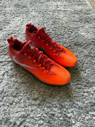 Orange Men's Size M 10.0 (W 11.0) Adult Nike Vapor Untouchable Pro Low Top Molded Cleats (Used)