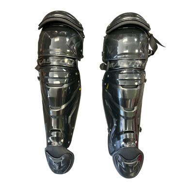 Used Easton GAME TIME Catchers Leg Guards Black Adult 11450-S000520129