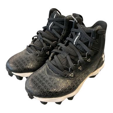 Used Under Armour HAMMER MID RM Youth FB Cleats Black Youth 12.0 11450-S000519832