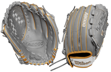 Used Wilson A2000 FP V125 BB/SB Glove RH Throw Grey 12 1/2" 11450-S000516400