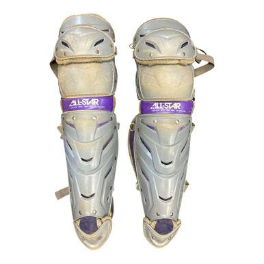 Used All Star S7 AXIS Catchers Leg Guards Purple Junior 11450-S000519346