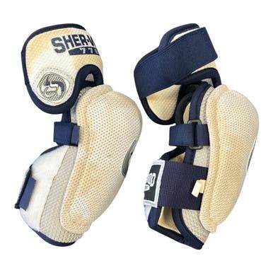 Used Sher-wood 7700 Junior Elbow Pads White/Navy LG 11450-S000518337