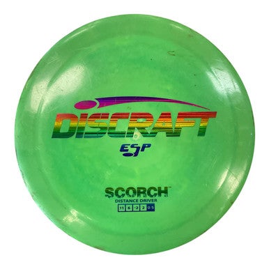 Used Discraft ESP SCORCH Disc Golf Driver Green 175g 11450-S000515249