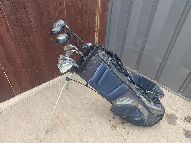 Taylormade Golf Gear 14 Piece Complete Regular Flex Golf Set Datrek Stand Bag
