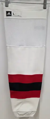 New Jersey Devils Away Colors adidas Hockey Socks PRO STOCK - LARGE