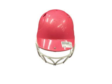 Used Rawlings BATTING HELMET W/ MASK Batting Helmet w/Mask Pink MD 11846-S000104495
