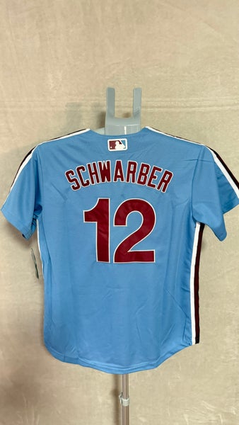 Blue Large Boys Nike Jersey (New) Philadelphia Phillies 12 Schwarber