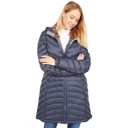 L.L.Bean Ultralight 850 Coat Women's L Gunmetal Gray Full Zip Down Hooded NCB39