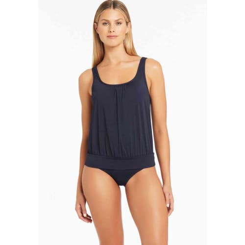 Sea Level Eco Essentials Blouson Tankini Top Women's 4 Night Sky Swimwear NCB36
