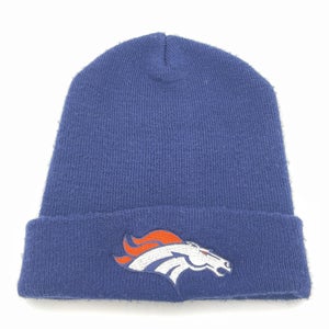 Vintage Denver Broncos Logo 7 NFL Beanie Hat Blue Winter Ski Cap OSFA