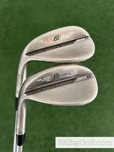 LH Titleist Vokey SM8 Brushed Steel 2 Wedge Set (54 & 58 Degrees)