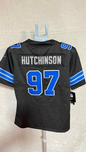 Black Large Boys Nike Jersey (New) #97 Hutchinson Detroit Lions