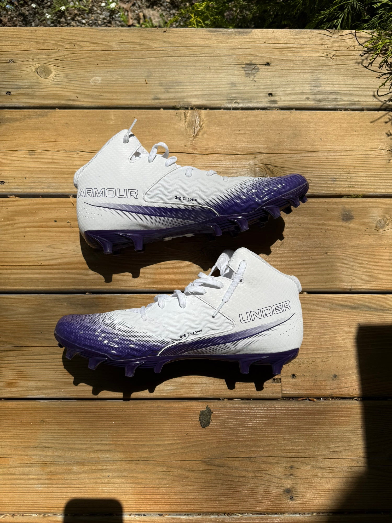 Under Armour Lacrosse Cleats Mens 10.5 White Excellence Clone Cleats Under armour White 12.5 US Football Shoes & Cleats for Men  main image 2