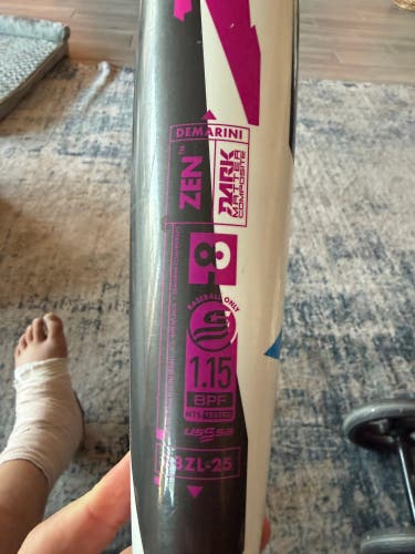 2025 DeMarini CF Zen Composite USSSA Certified Bat (-8) 24 oz 32" (New)