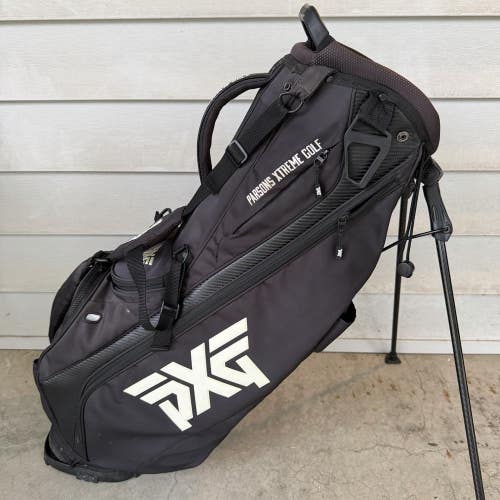 PXG Parsons Xtreme Golf 4 Way Stand Carry Bag Dual Straps Black White