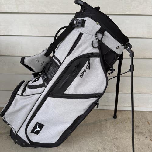 Mizuno BR-D4 Golf Stand Carry Cart Bag 6 Way Dividers Gray Black