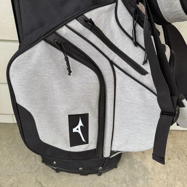 Mizuno BR-D4 Golf Stand Carry Cart Bag 6 Way Dividers Gray Black