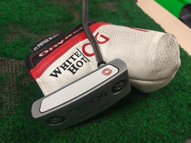 Odyssey White Hot OG Double Wide 35 Inch Putter w Headcover Superstroke