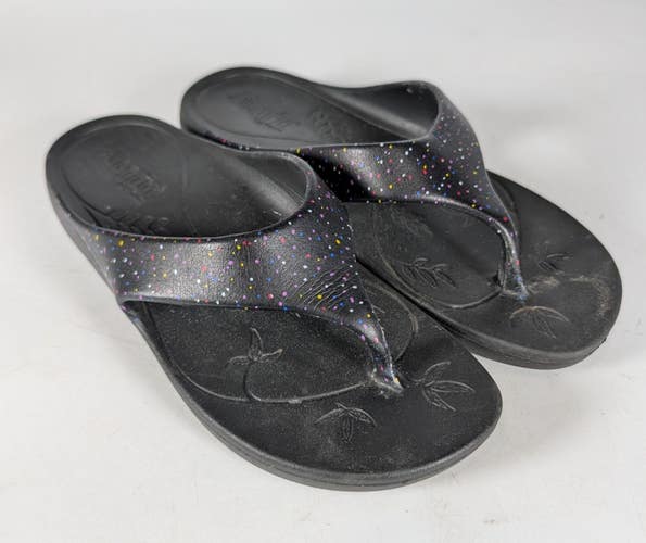 Alegria Ode Printed Thong Sandals Ode Black Sprinkles Women's Size: 39 / 9
