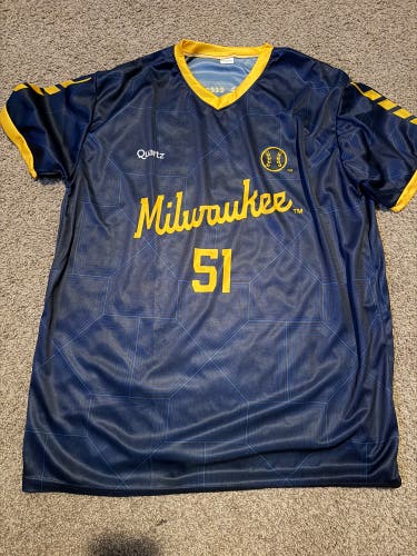 Blue Freddy Peralta XL Adult Unisex Jersey (New)
